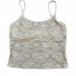 Y2K Victoria's Secret beige sheer lace cami Sz. S